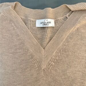 Carly Jean Los Angeles Taupe Knit Top